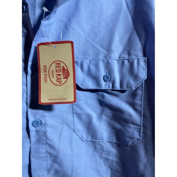 Red Kap - Men's Blue Button Down Long Sleeve Casual Shirt - Size XXL *New with T - Picture 2 of 5